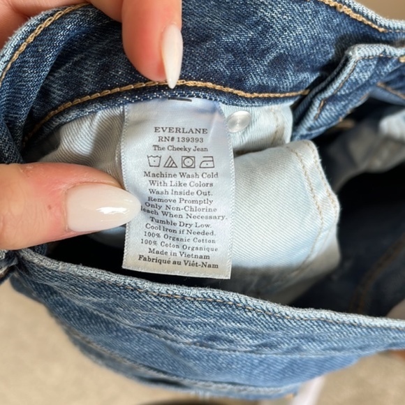 EVERLANE The Cheeky Jean High Rise Distressed Crop Straight 26 - Picture 6 of 7